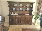 dressoir en lederen salon met relaxzetel, Gebruikt, Kersenhout, Met deur(en), Ophalen
