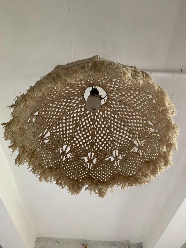 Vintage hangers van rotan en haakjes, Huis en Inrichting, Lampen | Hanglampen, Gebruikt, Minder dan 50 cm, Ophalen