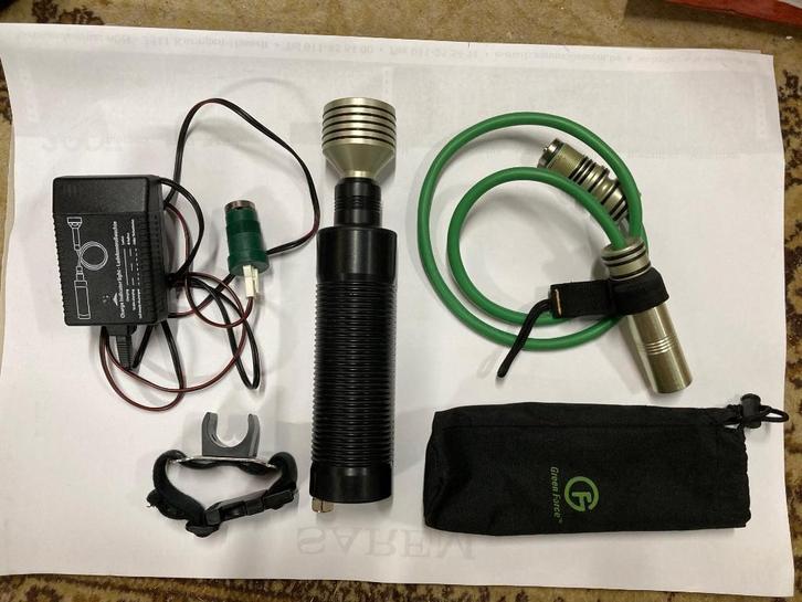 GREENFORCE duiklamp complete set!!, Watersport en Boten, Duiken, Zo goed als nieuw, Duiklamp, Ophalen of Verzenden