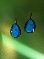 Blauwe oorbellen, Handtassen en Accessoires, Oorbellen, Overige materialen, Hangers, Blauw, Ophalen of Verzenden