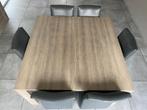 Kwalitatieve tafel met 6 lederen stoelen, Huis en Inrichting, Ophalen, Gebruikt, 4 tot 6 stoelen
