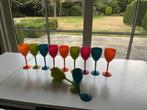 11 wijnglazen in kunststof  in 4 kleuren, Huis en Inrichting, Ophalen, Zo goed als nieuw, Overige stijlen, Overige materialen
