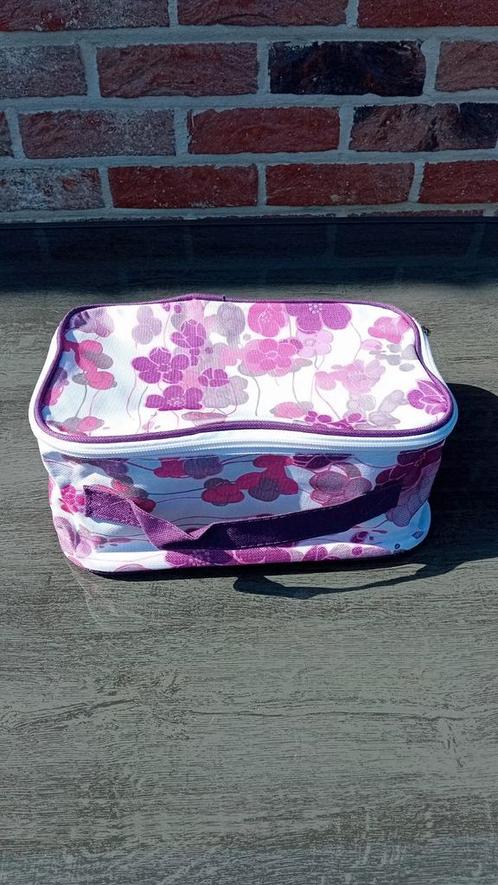 Witte toilettas met bloemen, Handtassen en Accessoires, Toilettassen, Nieuw, Ophalen of Verzenden