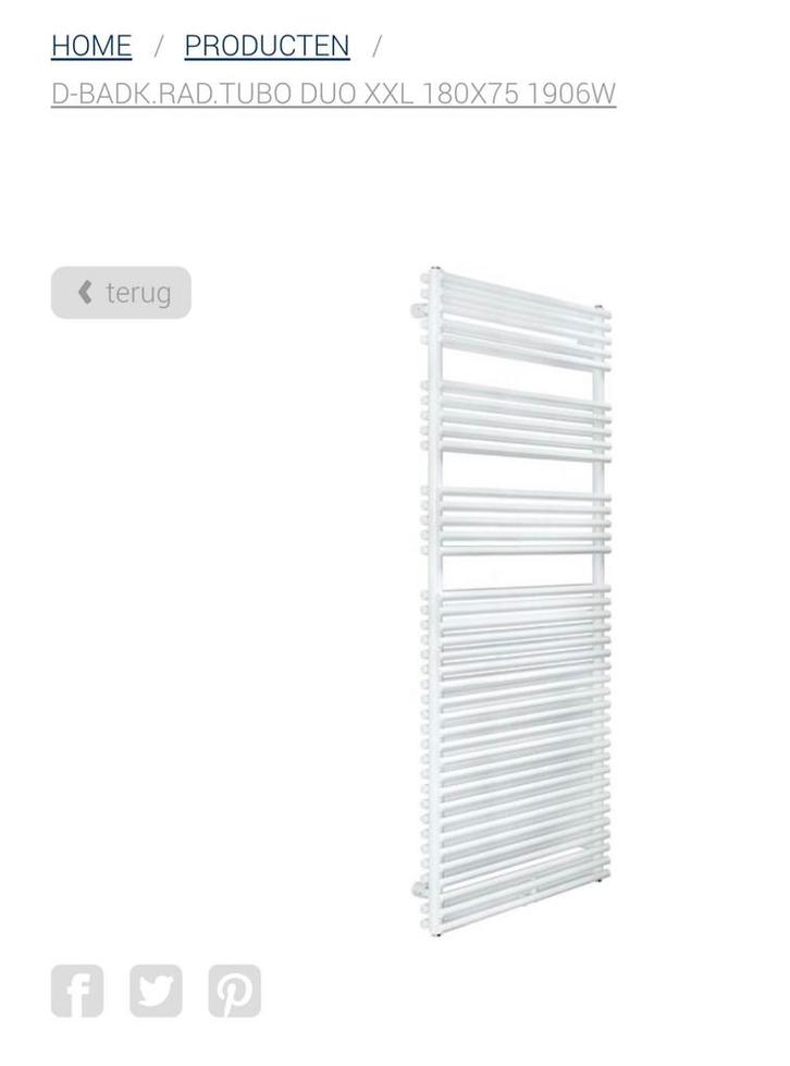 Desco Tubo Duo XXL Badkamerradiator Nieuw, Doe-het-zelf en Bouw, Verwarming en Radiatoren, Nieuw, Radiator, 800 watt of meer, 80 cm of meer