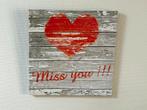Canvasdoek en herinneringsdoosje. ‘Missing you!’, Ophalen