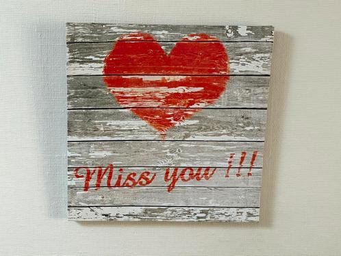 Canvasdoek en herinneringsdoosje. ‘Missing you!’, Huis en Inrichting, Woonaccessoires | Wanddecoraties, Ophalen