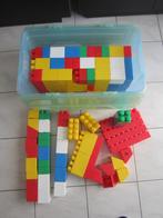 100 grands blocs briques de construction + bac, Kinderen en Baby's, Speelgoed | Bouwstenen, Gebruikt, Ophalen of Verzenden