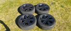 4 Zwarte velgen met quasi nieuwe banden 225/55R18, Auto-onderdelen, Ophalen, 18 inch, Band(en), Bestelwagen