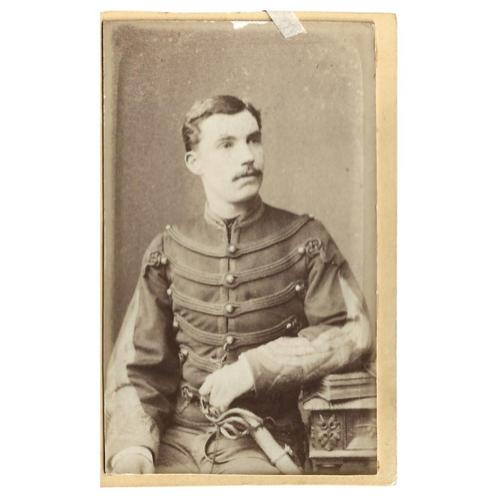 CDV Belgisch soldaat - Brussel, Verzamelen, Militaria | Algemeen, Landmacht, Foto of Poster, Ophalen of Verzenden