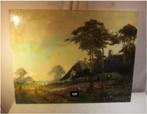 Prachtig geschilderd Werk 'Boerderij en Bomen' - HJ Pauwels, Antiek en Kunst, Ophalen of Verzenden