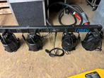 2x dimbar Showtec met 8x miltipar in flightcase, Ophalen
