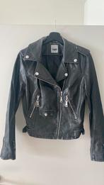 Twinset zwart lederen bikerjas Italiaanse maat 40, Enlèvement, Comme neuf, Taille 36 (S), Noir