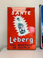Leberg emaille reclamebord 1950, Verzamelen, Reclamebord, Gebruikt, Ophalen of Verzenden