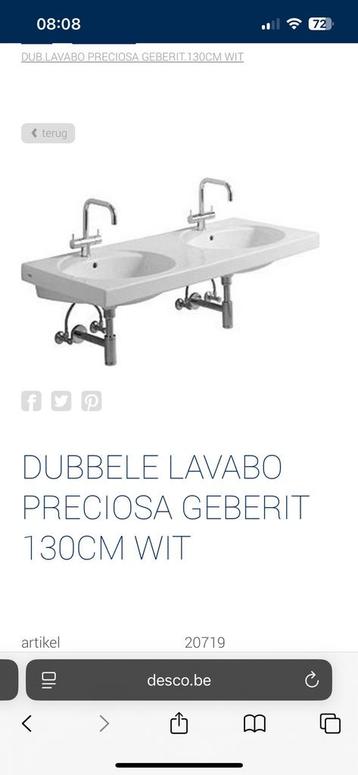 Badkamer dubbele lavabo Geberit KERAMAG met ORAS kranen beschikbaar voor biedingen
