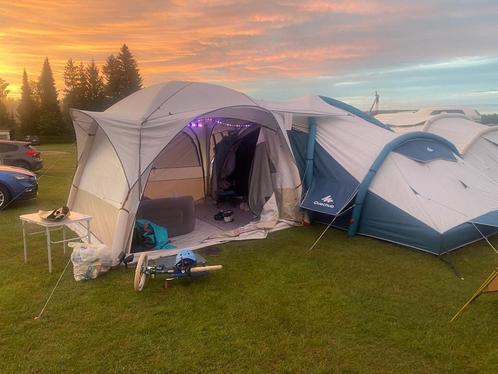 Quechua air seconds 8:4 tent + base 8p + tarp, Caravans en Kamperen, Tenten, Zo goed als nieuw, Ophalen