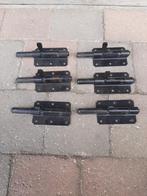 schuifgrendels schuifsloten poort hek,6 stuks,kleur zwart, Ophalen of Verzenden, Zo goed als nieuw, Schuif of Grendel