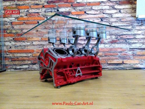 Alfa Romeo Busso V6 Motorbloktafel tafel Nord V8 V12, Huis en Inrichting, Tafels | Salontafels, Nieuw, Overige houtsoorten, Glas