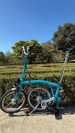 Brompton blauwe smurfen H6RN bagagerek met 6 versnellingen, Ophalen, Brompton, 14 tot 16 inch, Versnellingen