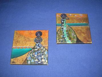 Schilderij Golden Afrikan (2 stuks)      beschikbaar voor biedingen