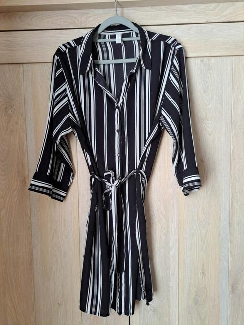 Jurk / tuniek zwart-wit gestreept maat XL, Kleding | Dames, Jurken, Zo goed als nieuw, Maat 42/44 (L), Zwart, Boven de knie, Ophalen of Verzenden