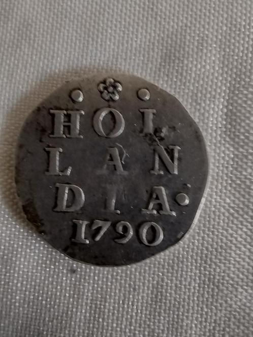 Holland Dubbele Wapen Stuiver MUNT 1790 Nederland, Postzegels en Munten, Munten | Nederland, Losse munt, Overige waardes, Zilver