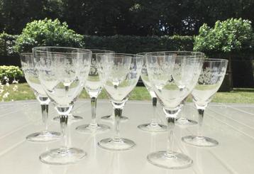 Set van 5Rode -5Witte Vintage Kristallen Wijnglazen 10€/set beschikbaar voor biedingen