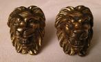 2 oude leeuwenkopjes., Ophalen, Brons