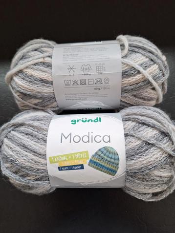 2x150g gründl Modica 135m 10% mohair naald 8-9, Enlèvement ou Envoi, Neuf, Aiguille