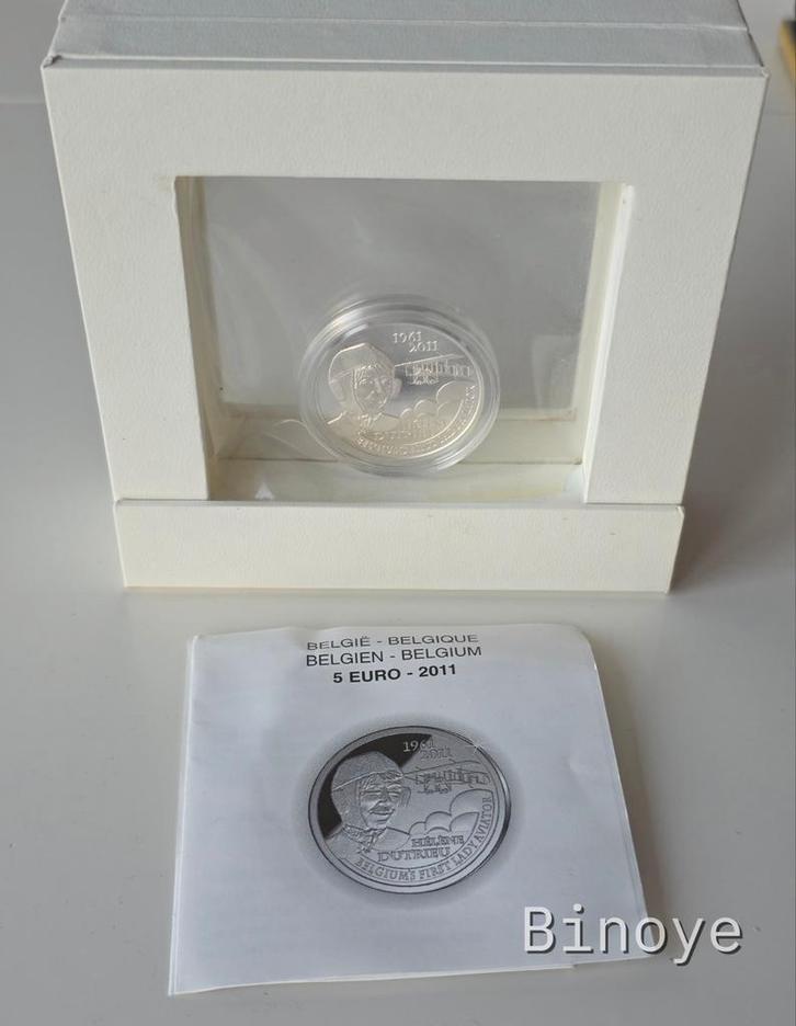 Belgique 5€ 2011 Hélène Dutrieu – Argent 925 – Proof – Cadre, Timbres & Monnaies, Monnaies | Europe | Monnaies euro, 5 euros, Belgique