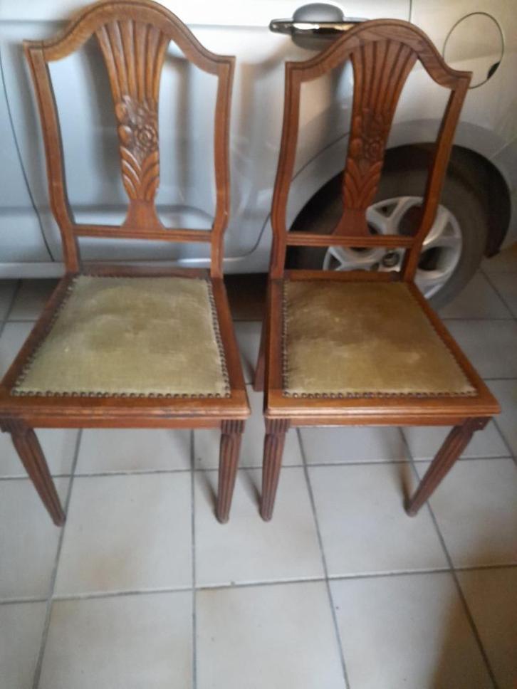 Antieke eiken tafel met bijpassende stoelen, Antiek en Kunst, Antiek | Meubels | Tafels, Ophalen