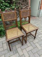 2 stoelen, Huis en Inrichting, Stoelen, Gebruikt, Bruin, Hout, Ophalen