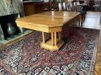 Eettafel Art Deco, massief eik, uittrekbaar tot 3,2 meter, Huis en Inrichting, Ophalen, Gebruikt, 100 tot 150 cm, Eikenhout
