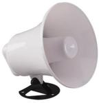 Witte 8 ohm 15 Watt luidspreker met hoorn en beugel, Ophalen of Verzenden, Nieuw, Overige typen