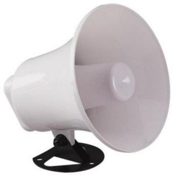 Witte 8 ohm 15 Watt luidspreker met hoorn en beugel, Enlèvement ou Envoi, Neuf, Autres types
