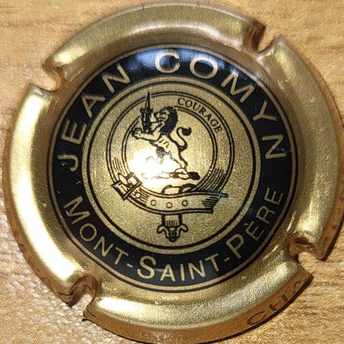 Champagnecapsule Jean COMYN goud & zwart nr 01, Verzamelen, Wijnen, Nieuw, Champagne, Frankrijk, Ophalen of Verzenden