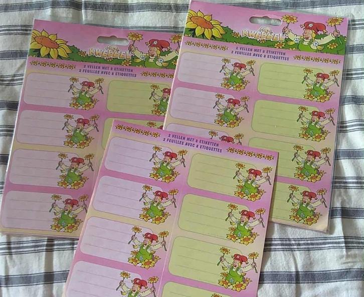 etiketten Kabouter Kwebbel, Divers, Fournitures scolaires, Enlèvement ou Envoi