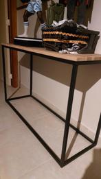 Console Weba en métal noir et chêne massif, Ophalen, 100 tot 150 cm, Minder dan 50 cm, Zo goed als nieuw