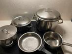 Kookpotten, Huis en Inrichting, Keuken | Potten en Pannen, Inox, Gebruikt, Keramische plaat, Ophalen
