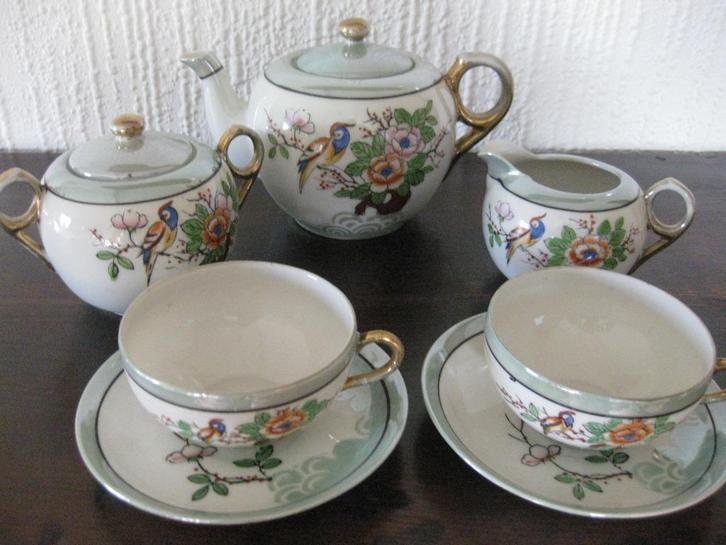 Service japonais à thé estampillé CHIKARAMACHI 1928-46, Antiek en Kunst, Kunst | Niet-Westerse kunst, Ophalen