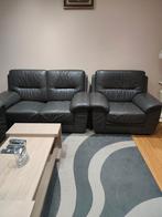 Salon cuir 3 places + 2 places + 1 place, Enlèvement, Cuir