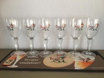 Zes Brugse Zot bierglazen beschikbaar voor biedingen