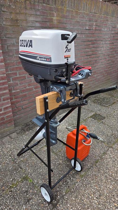 Buitenboordmotor Selva Oyster 5PK 4-takt kortstaart, Watersport en Boten, Buiten- en Binnenboordmotoren, Zo goed als nieuw, Benzine