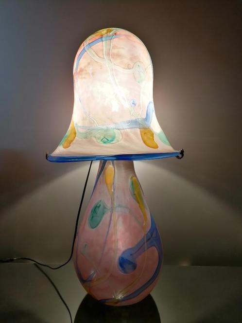 exclusieve grote paddenstoel Art Glass lamp "Jean Luc Gambie, Huis en Inrichting, Lampen | Tafellampen, Zo goed als nieuw, 50 tot 75 cm