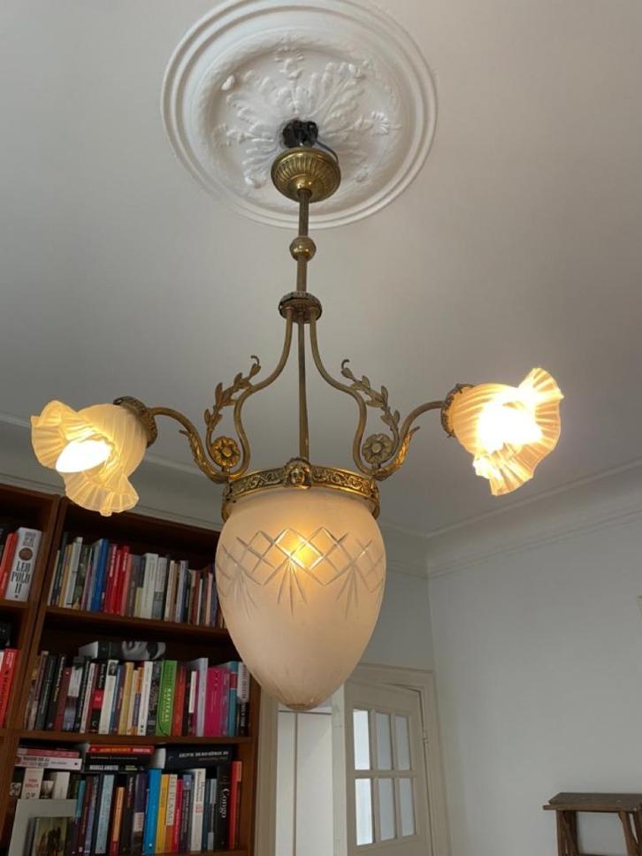 Art Nouveau-kroonluchter, Antiek en Kunst, Antiek | Verlichting, Ophalen