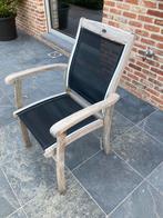 Teak/textilene, Tuin en Terras, Tuinstoelen, Ophalen, Gebruikt, Textileen, Stapelbaar