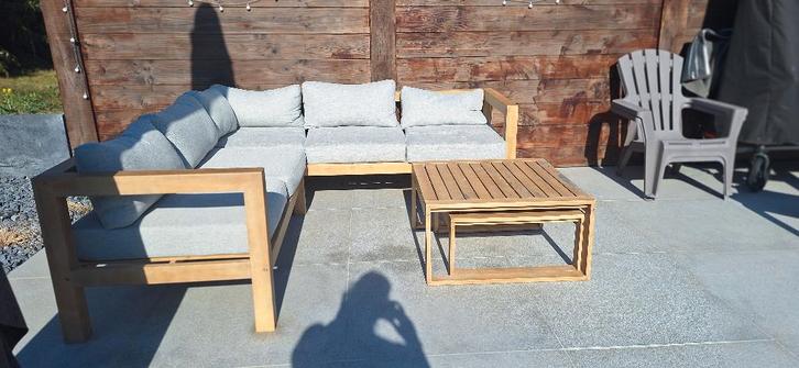 Salon de jardin 5 pièces + housse, Jardin & Terrasse, Accessoires mobilier de jardin, Comme neuf, Enlèvement