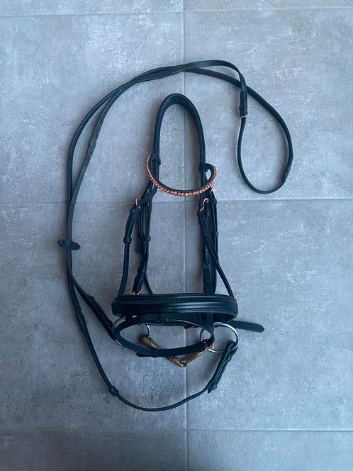HKM Rosegold hoofdstel + bit + teugels, Dieren en Toebehoren, Paarden en Pony's | Hoofdstellen en Tuigage, Nieuw, Recreatie, Ophalen
