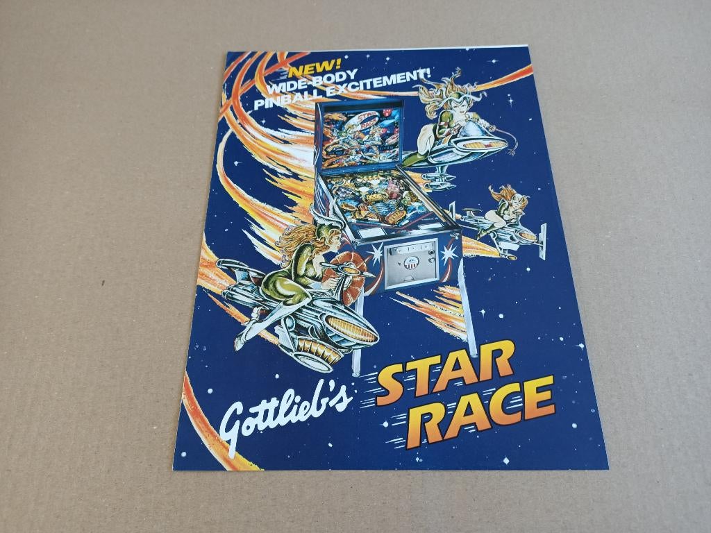 Flyer/ Folder: Gottlieb Star Race (1980) Flipperkast, Verzamelen, Automaten | Flipperkasten, Ophalen of Verzenden, Flipperkast