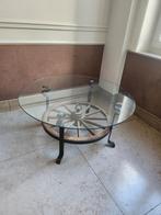 table basse ronde "Style Brutaliste", Maison & Meubles, Tables | Tables de salon, Enlèvement, Utilisé, Verre