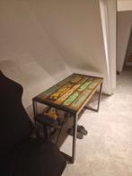 Table industrielle vintage 1,2 x x 0,6 m pleine d'azobe recy, 100 à 150 cm, Jusqu'à deux personnes, Rectangulaire, Autres matériaux